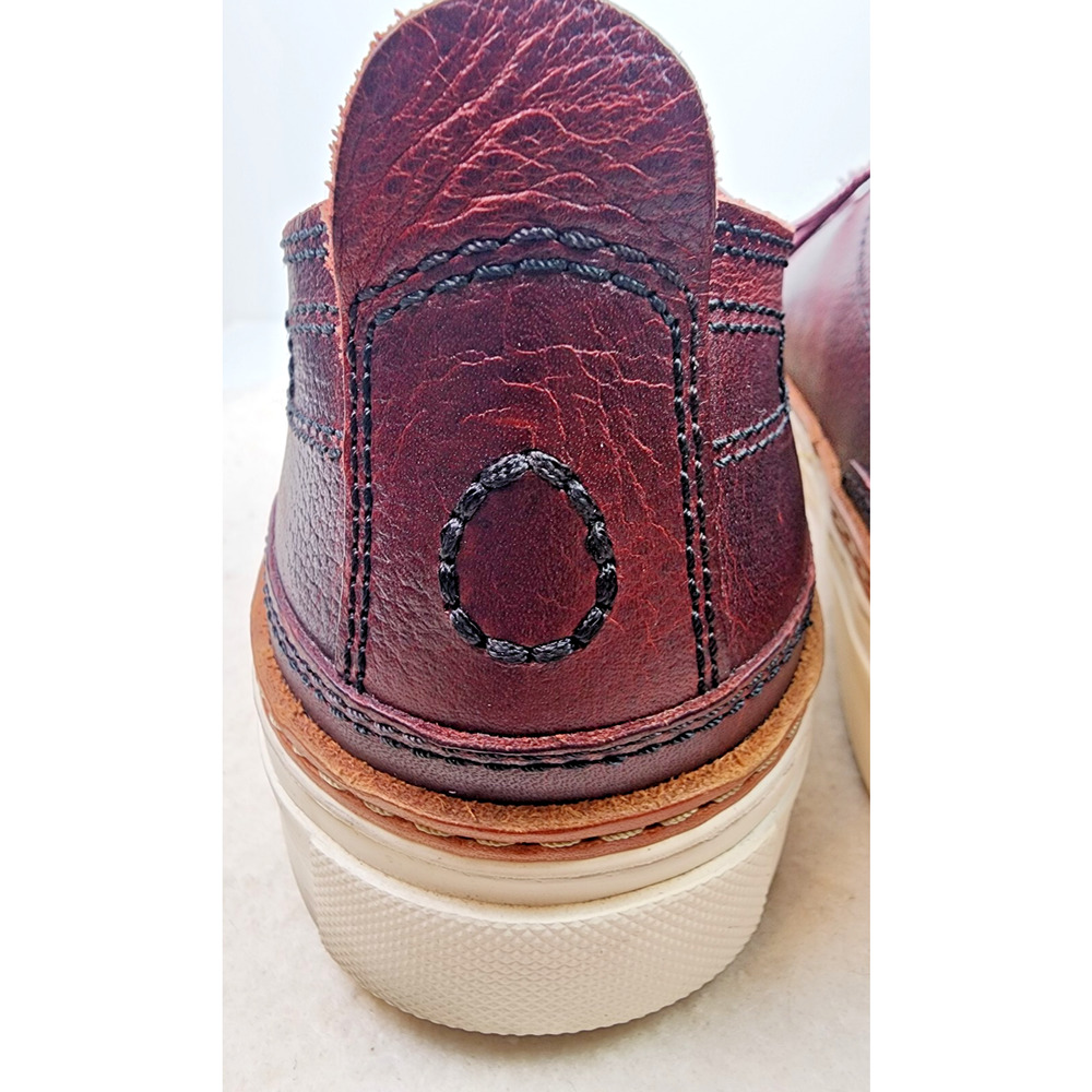 Oliver Sweeney Lopes Distressed Burgundy Leather Lace-Up Casual Sneaker US 9 - Picture 6 of 13